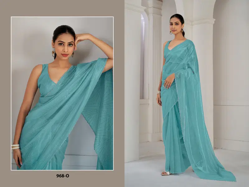 Mehek 968 A To R Organza Designer Party Wear Sarees Wholesale Shop In Surat